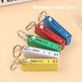 Mini Folding Ruler Keychain Portable Plastic Measuring Tape Qme Random color 2pcs