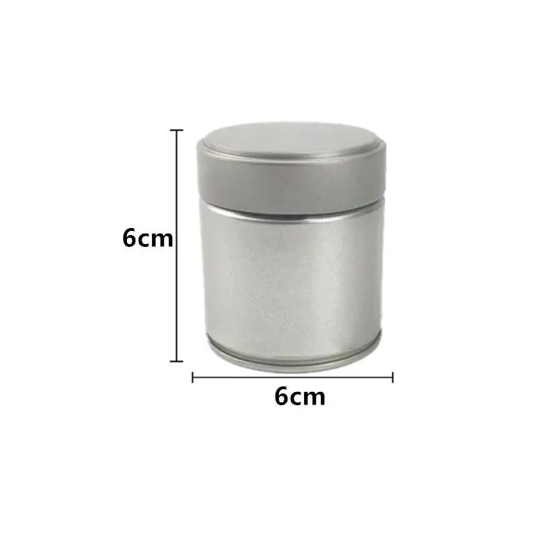 Portable Mini Matcha Powder Can Thick Tinplate Tea Sealed Jar Spice Qme Silver