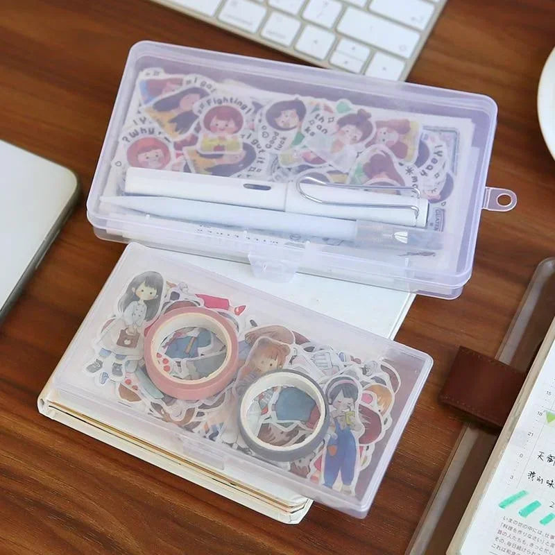 Stationery Holder Stickers Office Plastic Storage Box Organizer Qme