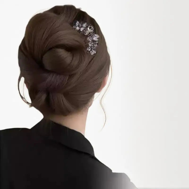 Elegant Pearl Flower Hair Combs Pins French Retro Bun Accessories Qme