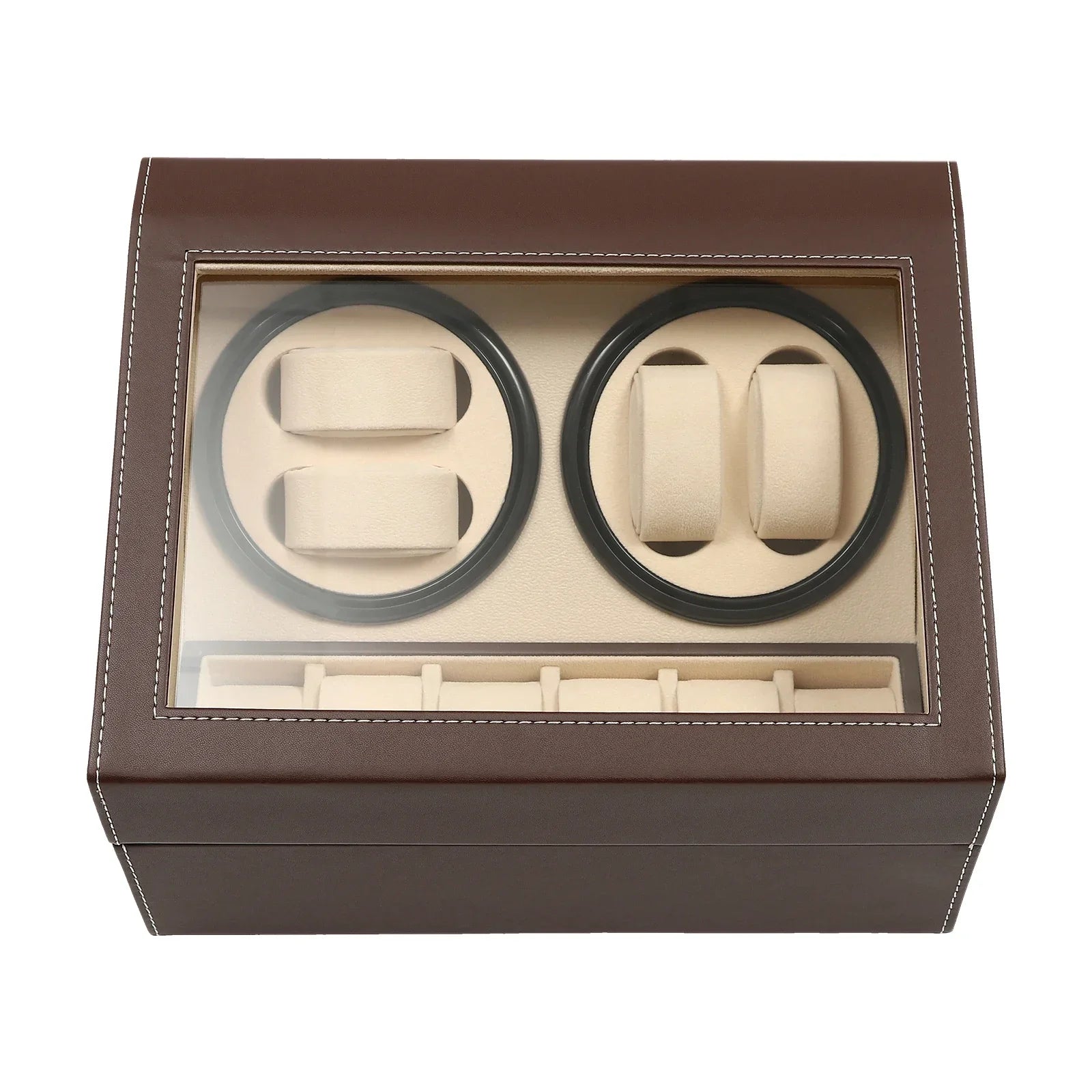 4+6 Watch Winder Automatic Watches Shaker PU Leather Mechanical Watch Box Watch Jewelry Display Box Storage Case Qme B style