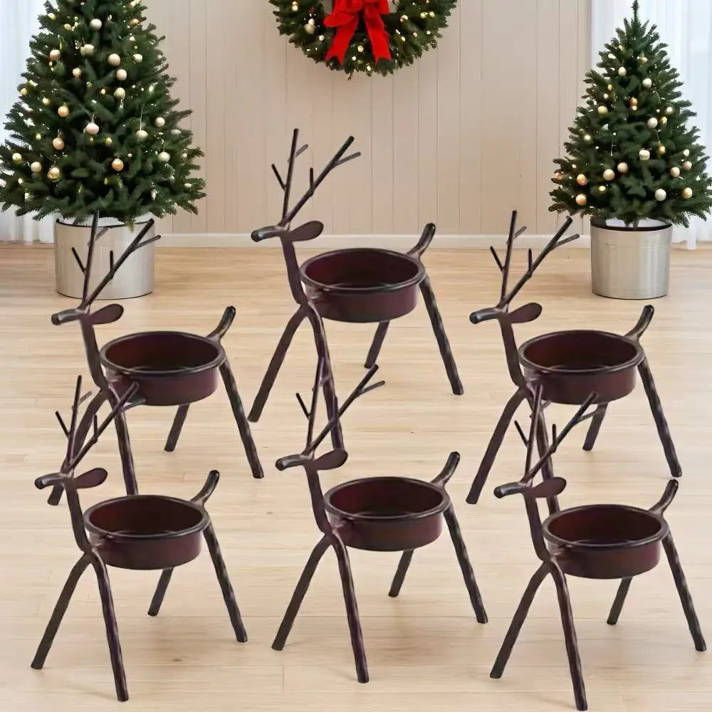 Retro Stag Tea Light Cups Metal Candle Stands Xmas Home Decor Dining Qme