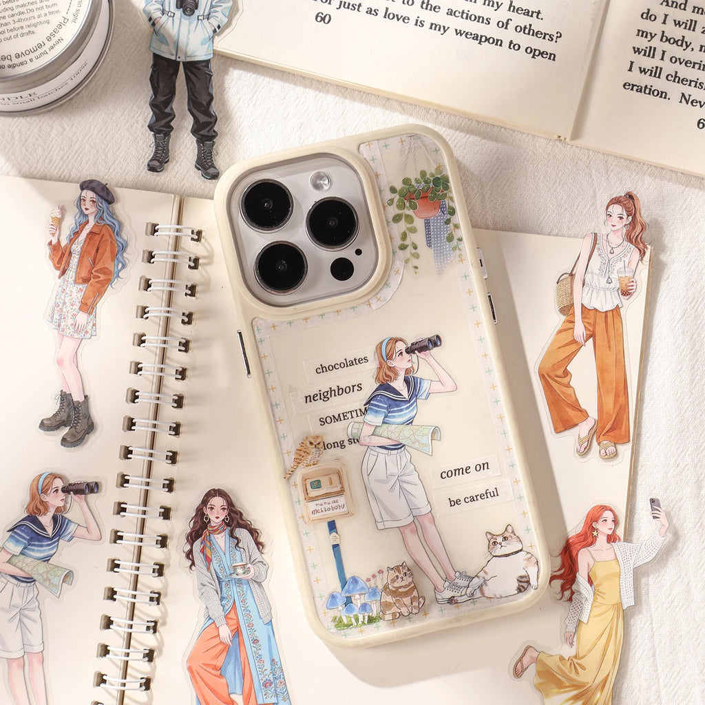 Multi-Scene Outfit Figure Stickers, Art Supplies for Photo Frames & Albums, Decor Stickers for Junk Journals Qme