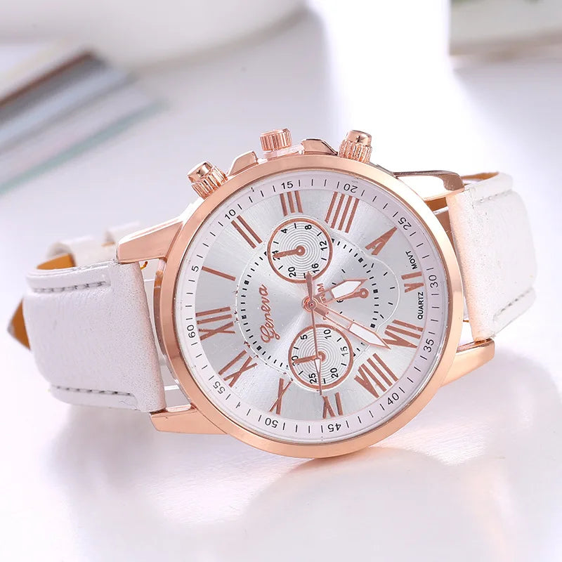 Womens Watches Brand Sport Style Fashion Ladies Watch Leather Watch Women Girls Female Quartz Wristwatches Montre Femme Qme