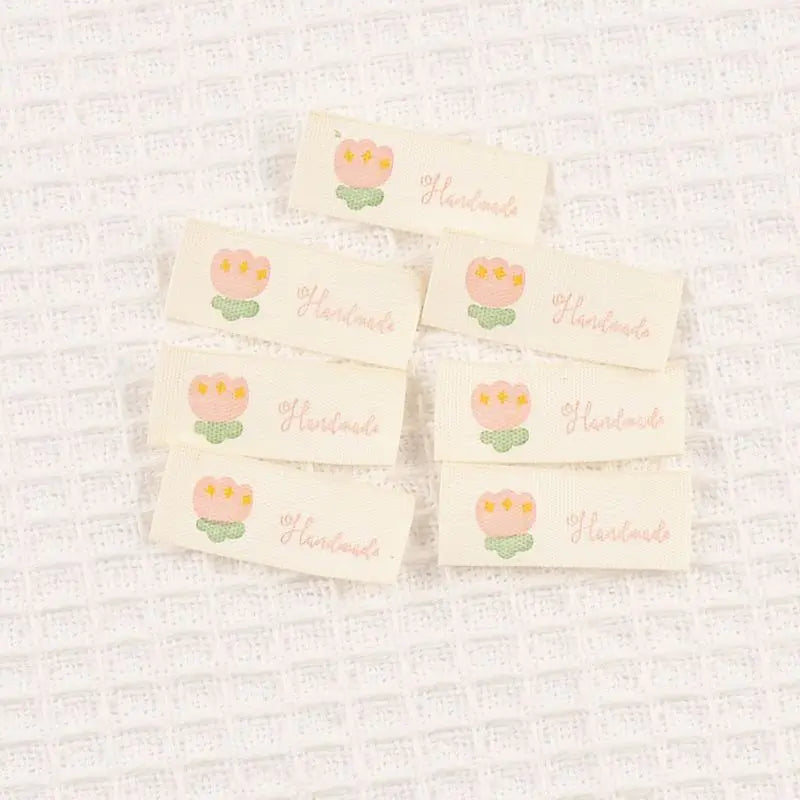 50pcs 16×40mm Mixed cartoon pattern cotton Labels Sewing Handmade Label For Clothing Shoes Bags Garment cp3809 Qme 16x40mm cp3809-1