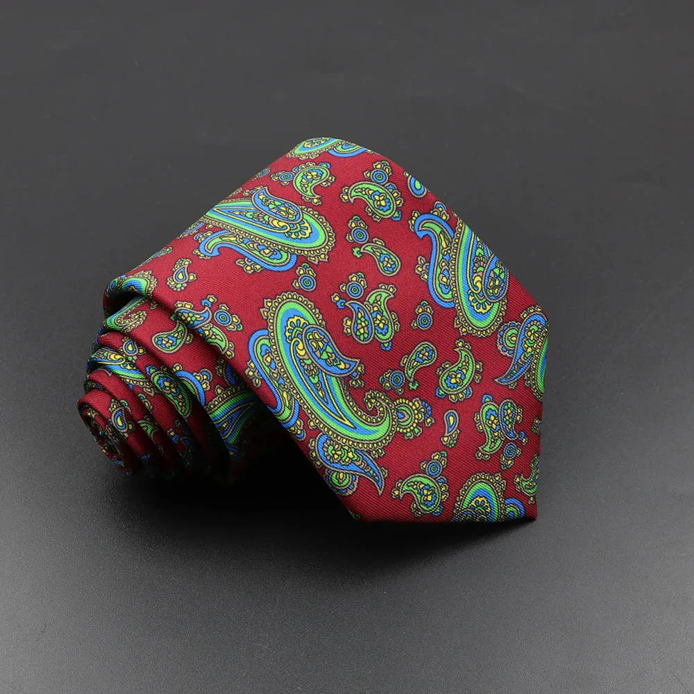 Men's Fashion Silk Tie Soft Novelty Necktie Blue Green Orange Ties Qme 9