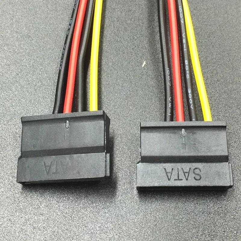New 4Pin IDE Molex To 2 Serial ATA SATA Y Splitter Hard Drive Power Supply Cable for Adding SATA Drives for Bitcoin Miner Mining Qme