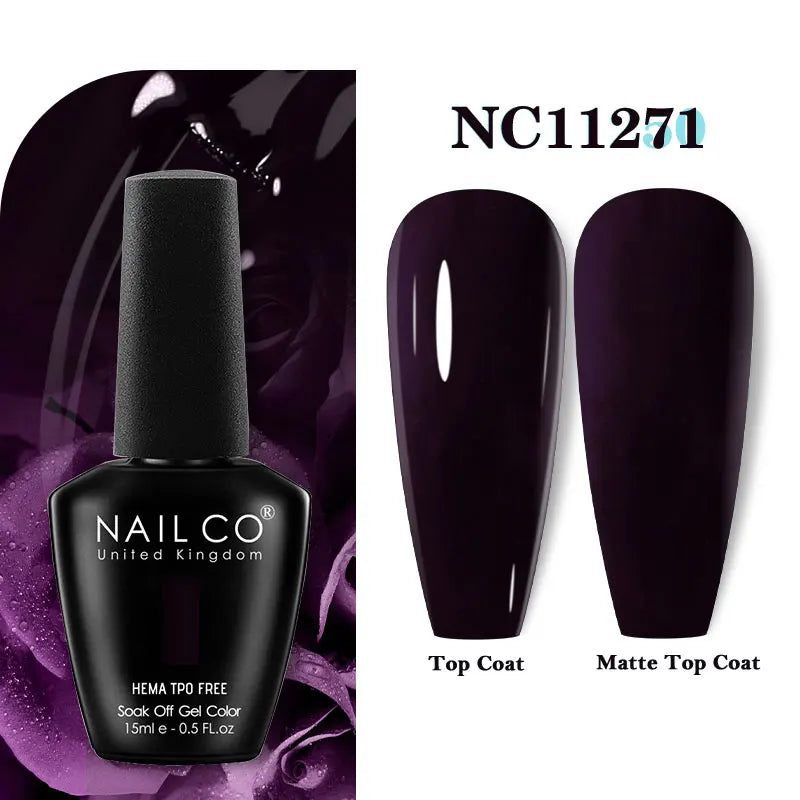 NAILCO Green Series Dark Gel Nail Polish Lasting Hybrid Base Matte Qme 11271