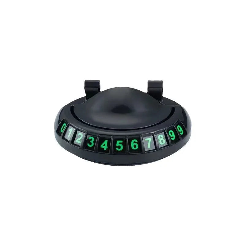 2 in 1 Car Phone Holder with Temporary Parking Number Plate,360° Rotatable Cell Phone Stand,Anti-Slip Luminous Car Phone Mount Qme