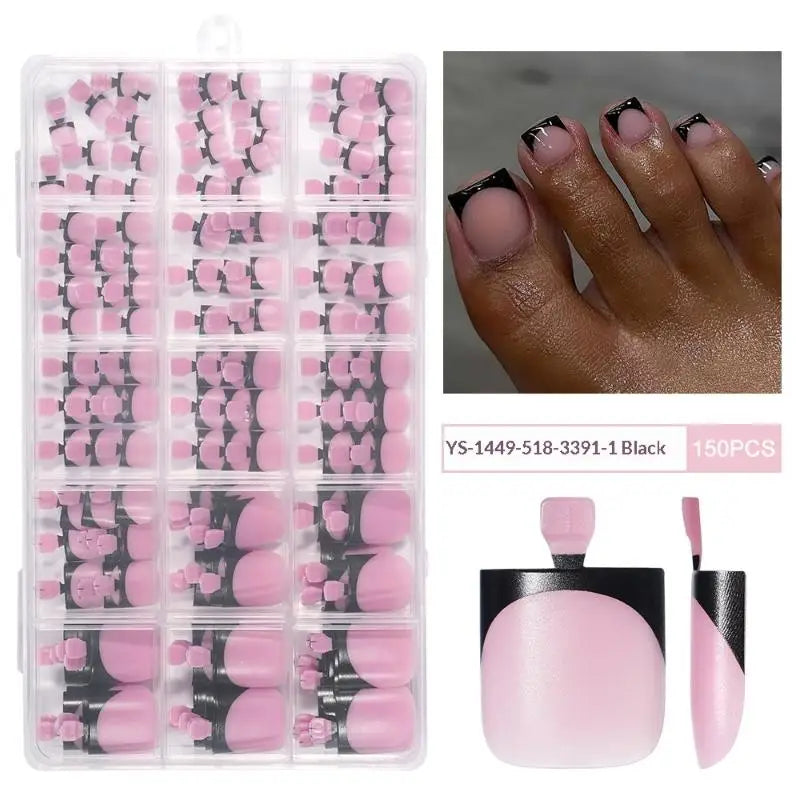 Easy Application Square Matte Full Cover Toe Nail Tips Pedicures Qme 10