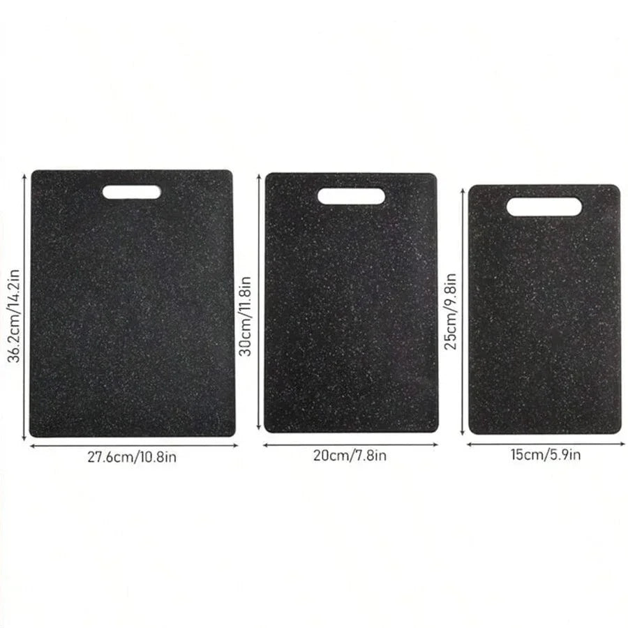 Marble Texture PP Cutting Board Antibacterial and Mildew Cutting Board Kitchen Vegetable Cutting Board Dishwasher Safe Qme 3PCS black