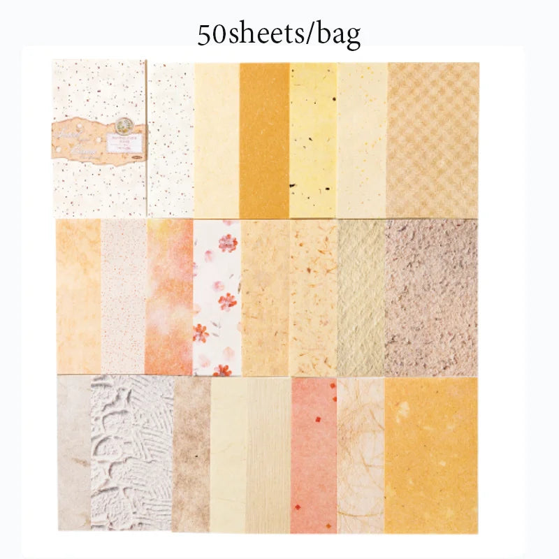 50 Sheets Morandi Pastel Texture Scrapbook Paper for Scrapbooking DIY Planner Journal Notebook Decoration Office Gift Qme 2