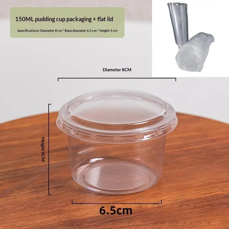 Clear Plastic Cups Disposable Mousse Dessert Box Lid Acrylic Food Qme 150ml