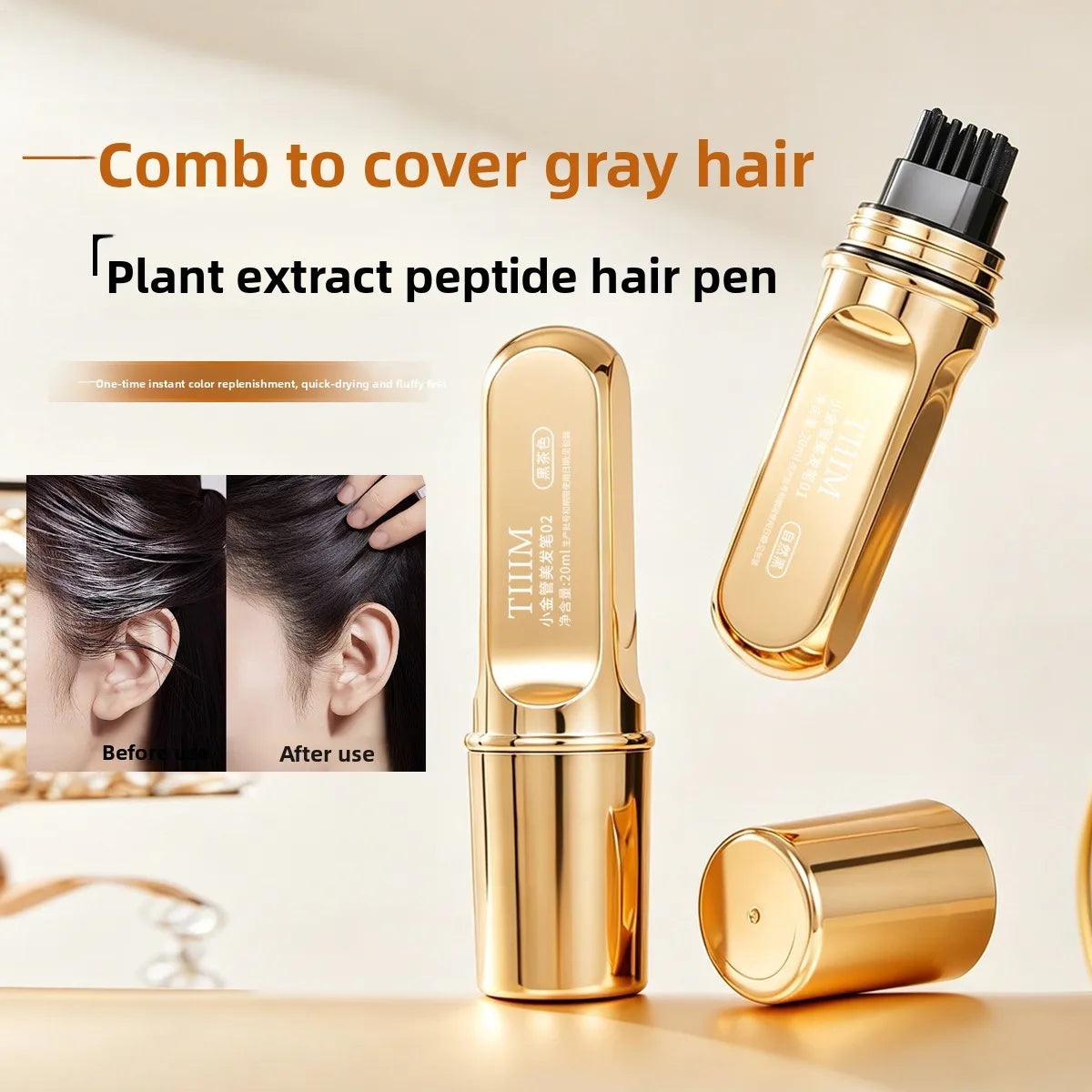 Hair Coloring Stick Comb Quickly Temporarily Cover Gray Waterproof Qme