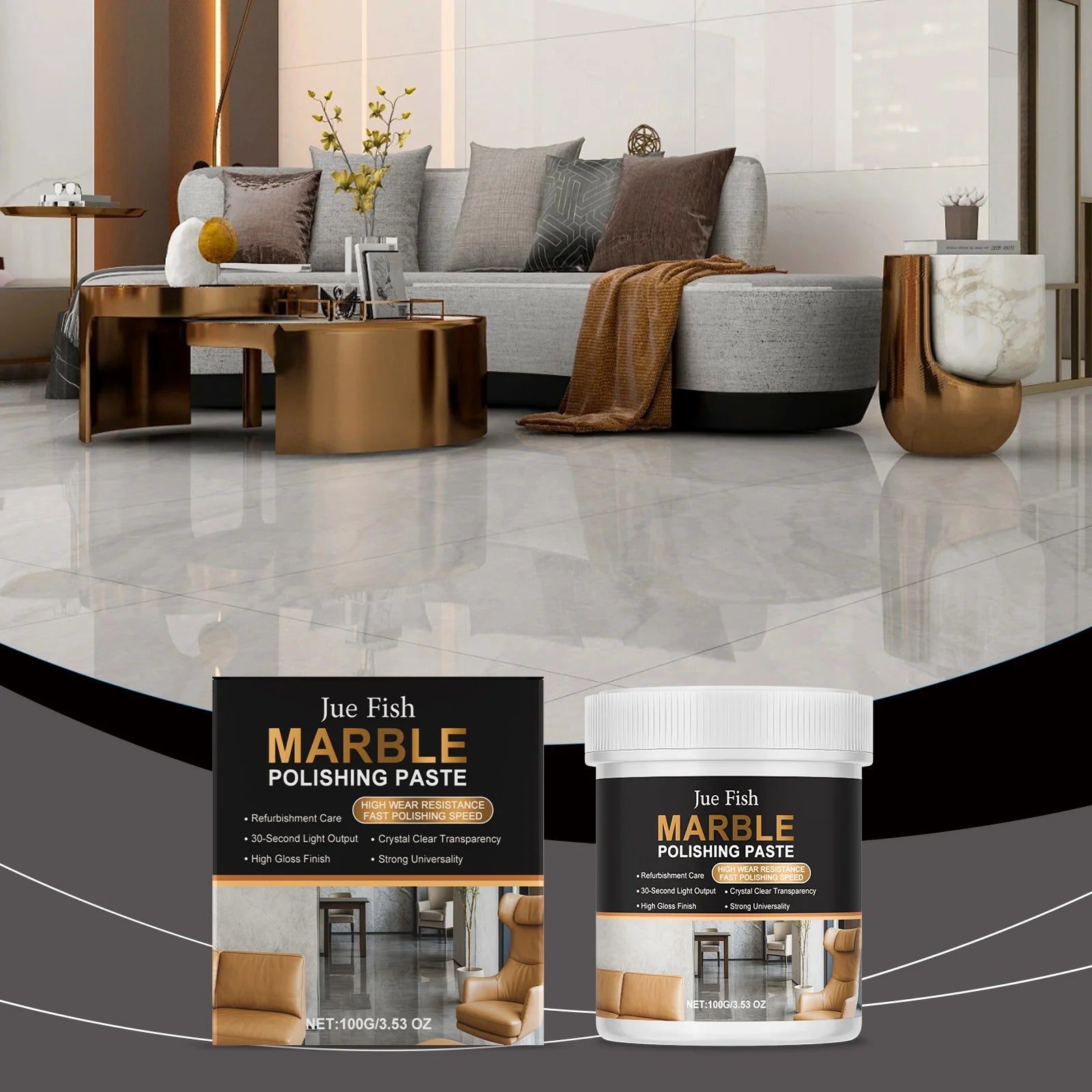 Marble Polishing Paste Effectively Remove Scratch Water Stains Brightening Eliminate Fingerprint Multi Functional Cleaning Cream Qme