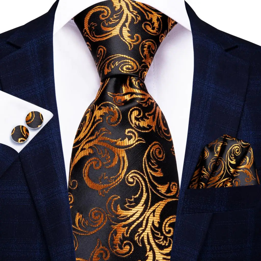 Hi-tie Striped Black White Silk Elegant Tie Men Groom Wedding Necktie Qme SN-3337