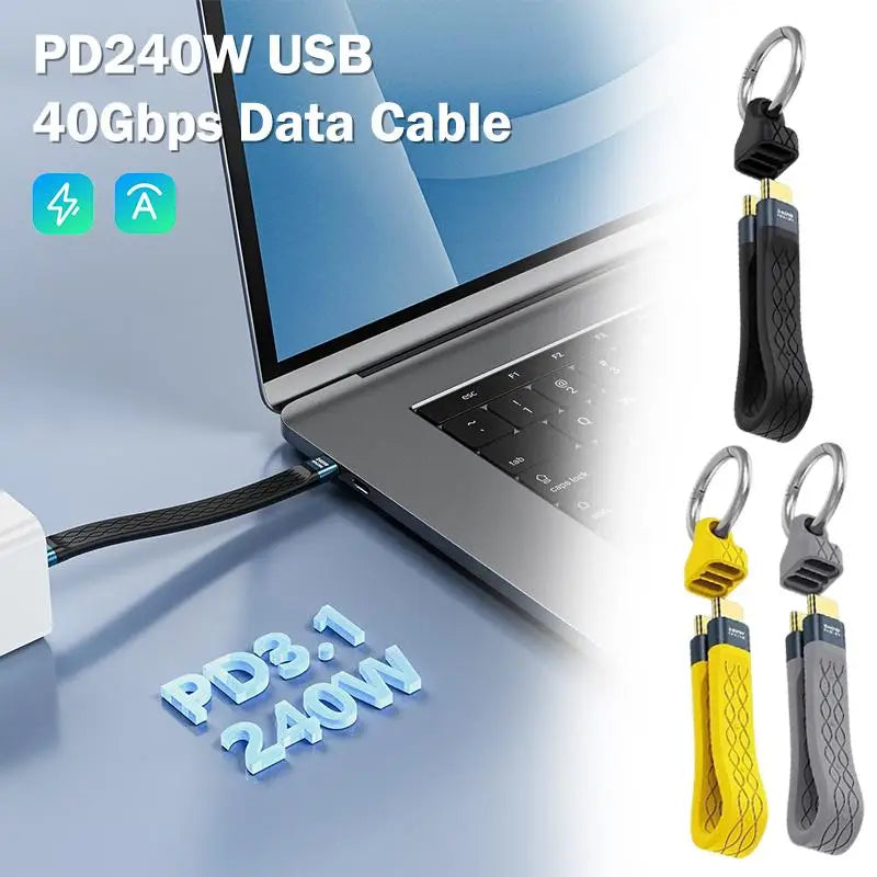 Multifunctional PD240W USB 4 40Gbps FPC Data Cable Type-c Portable Qme