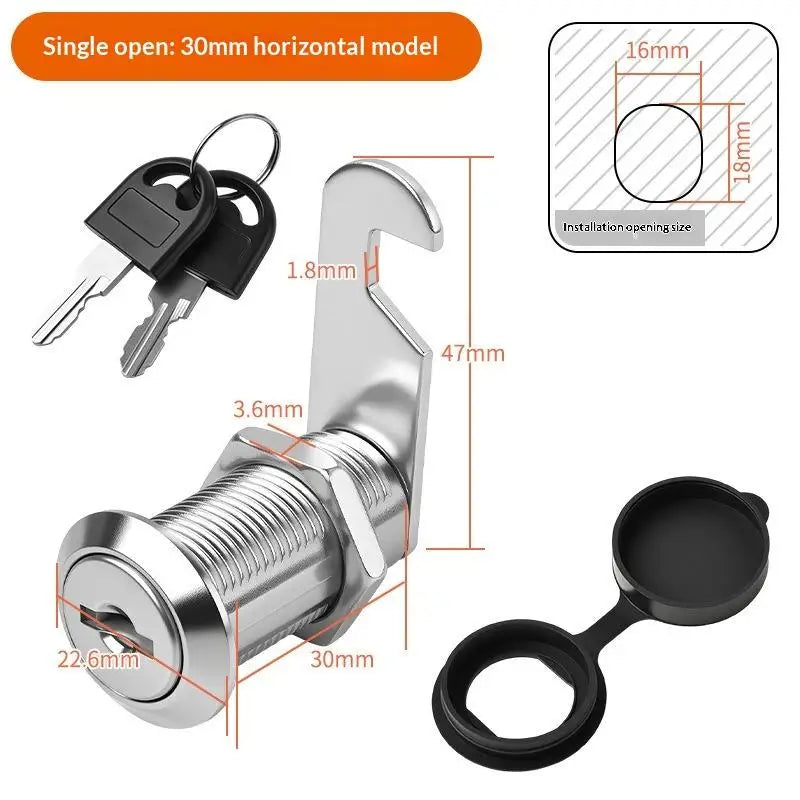 Zinc Alloy Cam Lock Waterproof Cover Cabinet Drawer Mailbox Latch 2 Qme A4