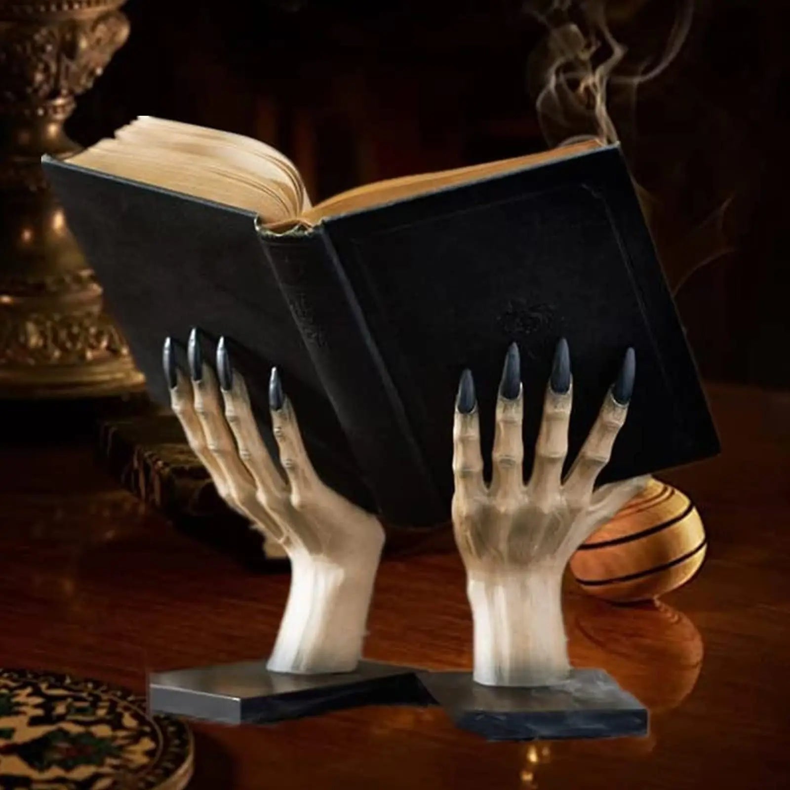 Halloween Bookends Decor Gothic Home Decor Bookends Shelves Unique Scary Monster Hand Book Ends Spooky Halloween Room Decor Qme