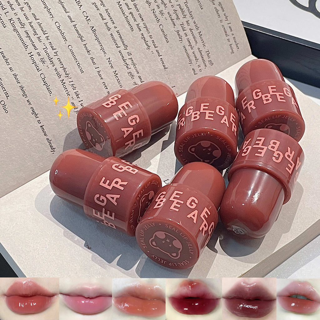 Gege Bear Jelly Lip Glaze Long-lasting Makeup Waterproof Gloss Qme