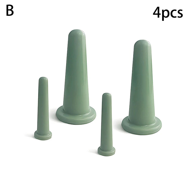 Silicone Vacuum Cupping Massage Anti-cellulite Facial Lifting Cups Qme B