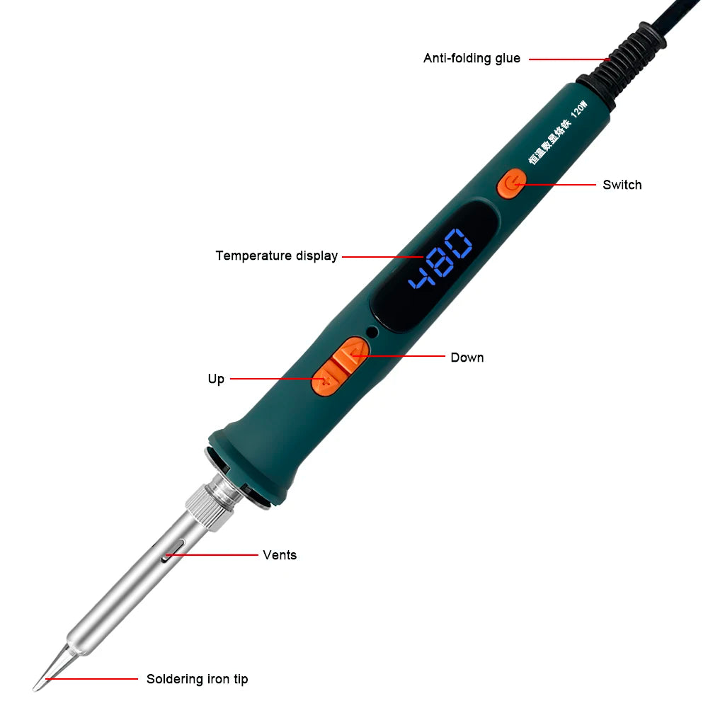 100W 120W Digital Soldering Iron Repair Tool Electric Dual Qme