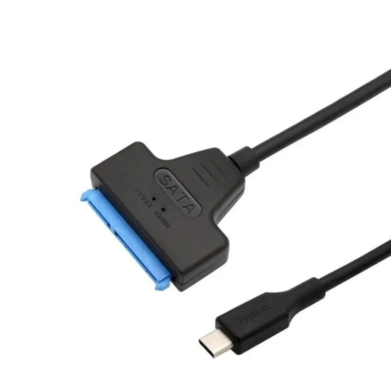 2pcs SATA Easy Drive Cable 22PIN To USB 3.1 Cable 2.5-inch SSD Single Head Type-C Data CableHard Disk Drive Converter Qme