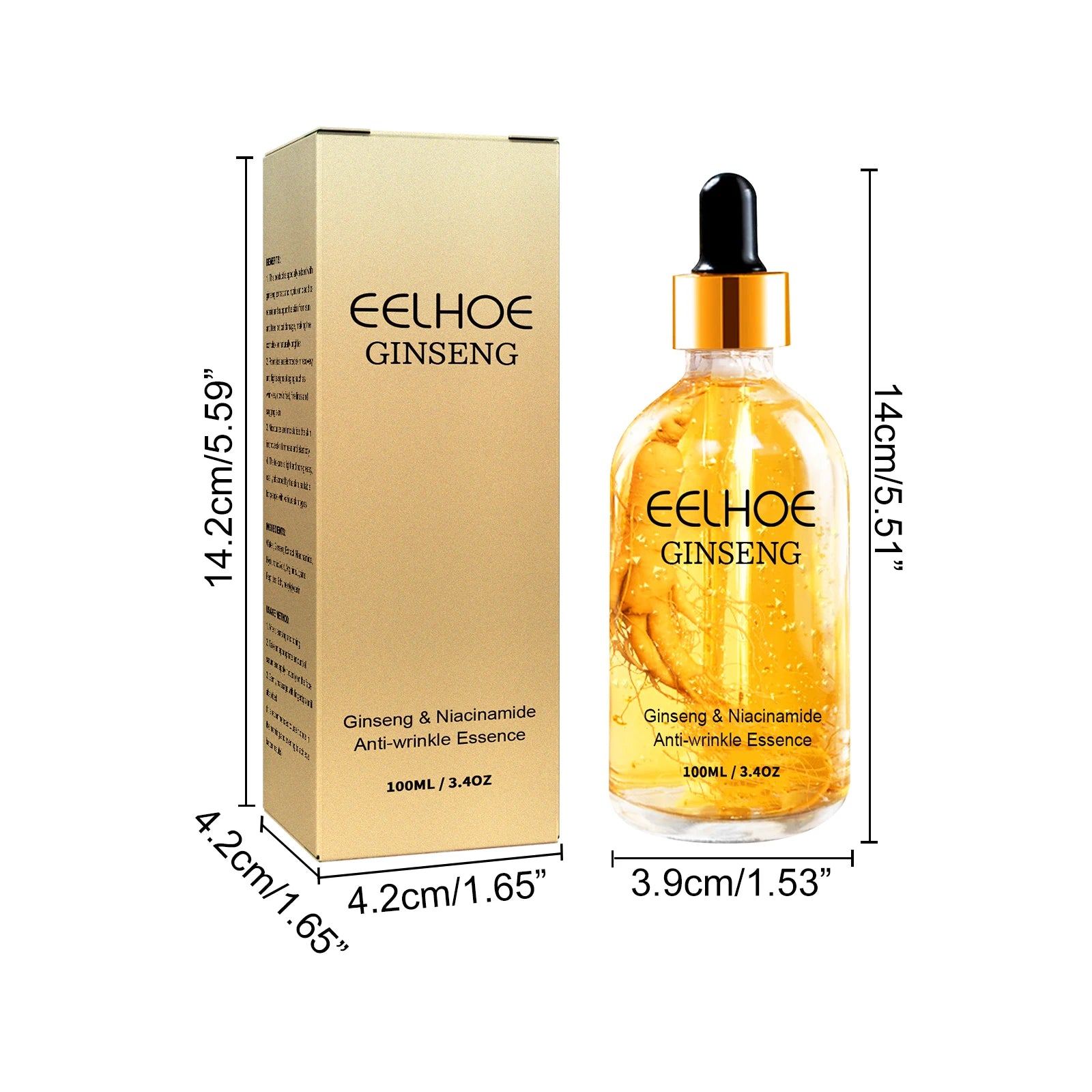Ginseng Essence Anti Wrinkle Lifting Firming Fade Fine Lines Moisturizing Lightening Hyaluronic Acid Niacinamide Facial Serum Qme