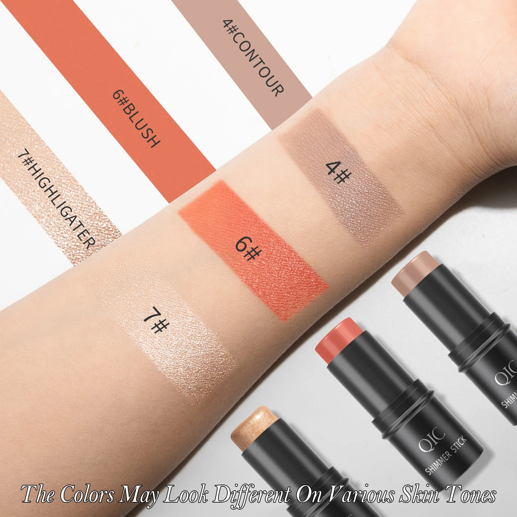 Makeup Face Contouring Bronzer Stick Multifunctional Highlighter Brightening Silkworm Blusher Rouge Cream Modify Concealer Pen Qme