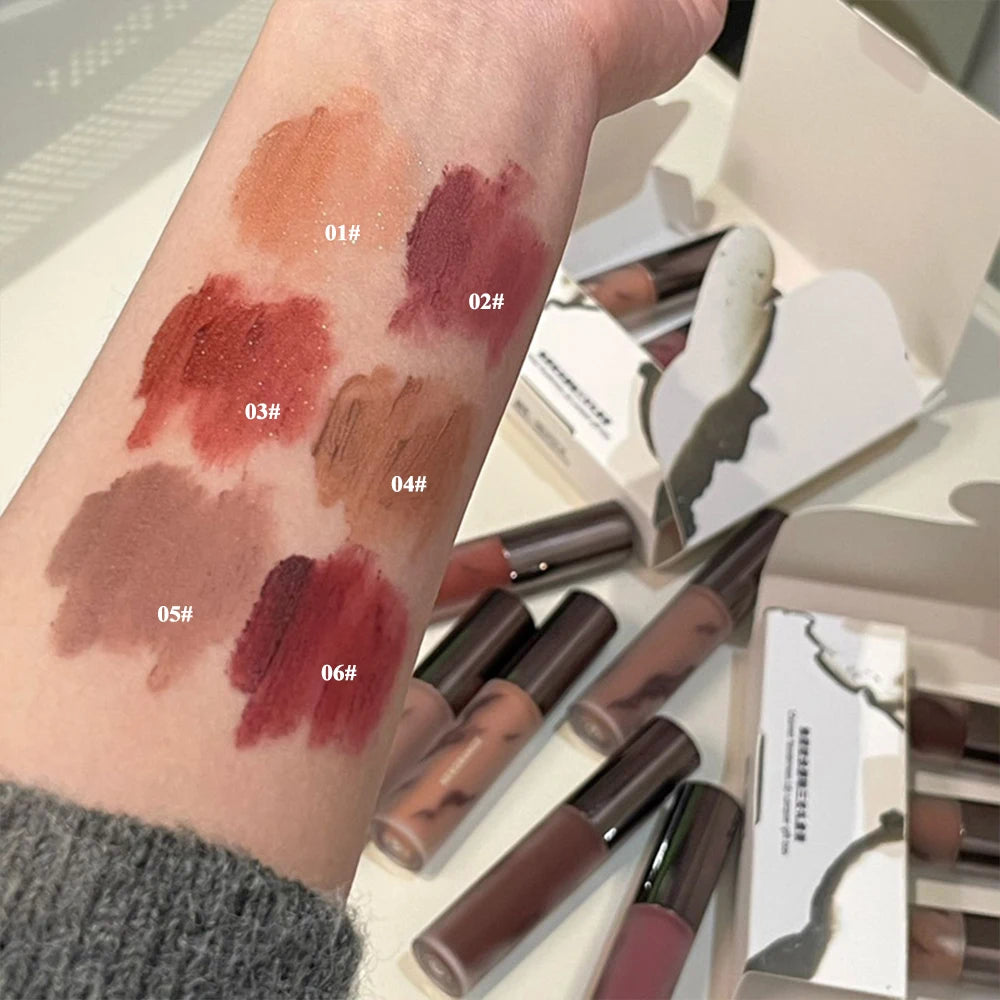 HERORANGE Lip Glaze Matte Velvet Fine Glitter Qme