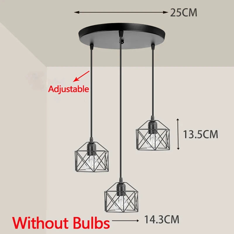 Vintage Chandelier Led Ceiling Lighting Nordic Style Hanging Lamp Dining Living Room Home Christmas Decor Pendant Light kitchen Qme 3light