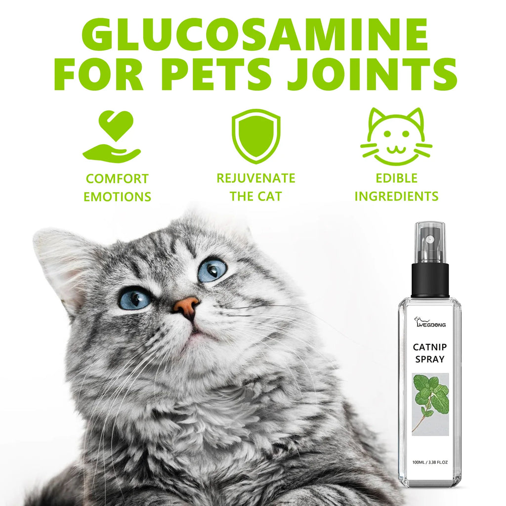 Yegbong Catnip Spray Effectively Alleviating Cat Anxiety Tension Enhance Pet Vitality Stimulate Cats’ Fun Edible Cat Mint Spray Qme