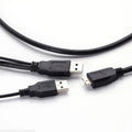 5pcs USB3.0 Micro-B Mobile Hard Disk Cable Double Head USB Power Supply Data Cable with Auxiliary Power Supply 0.6/1Meter Qme 5pcs