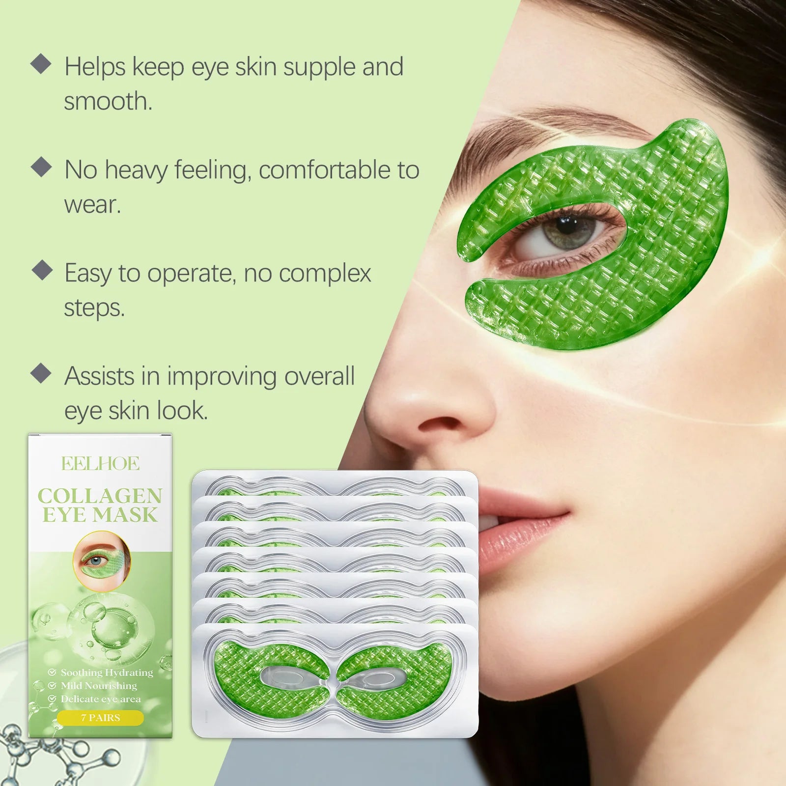 Collagen Eye Mask Patches Moisturizing Firming Anti Dark Circles Remove Eye Bags Eyes Care Gel Masks Pads Eyes Skin Care Qme