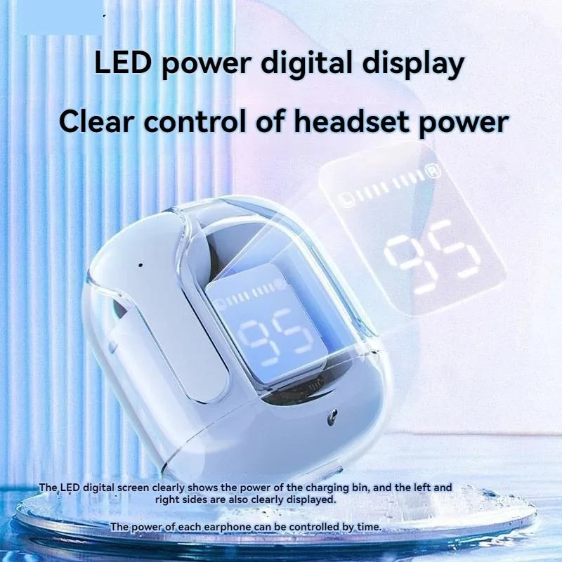 T6 TWS Mic Stereo Headphones With LED Power Digital Display Earbuds Wireless Bluetooth 5.0 Sport Gaming Headsets Noise Reduction Qme