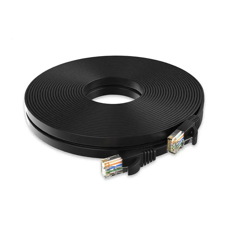 Cat6 Flat Ethernet Cable 0 5M RJ45 Speed LAN Cord Reliable Data Qme 1M White