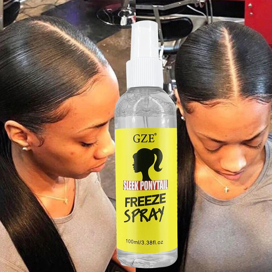 GZE Sleek Ponytail Freeze Spray - Long Lasting Hold, Frizz Control, and Shine - Non-Sticky Formula for Professional Looking Qme Default Title