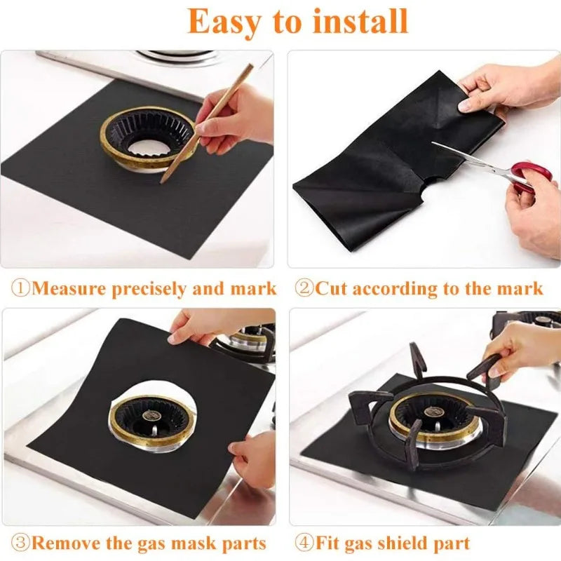 1 Reusable Gas Stove Protector Pad Non-stick Heat Resistant Washable Qme