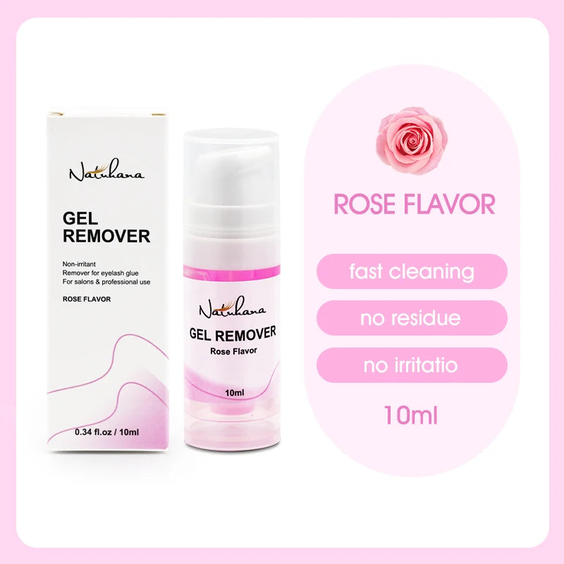 NATUHANA Eyelash Jelly Remover Fast Safe Extension Gel Glue Qme 10ml-Rose Gel