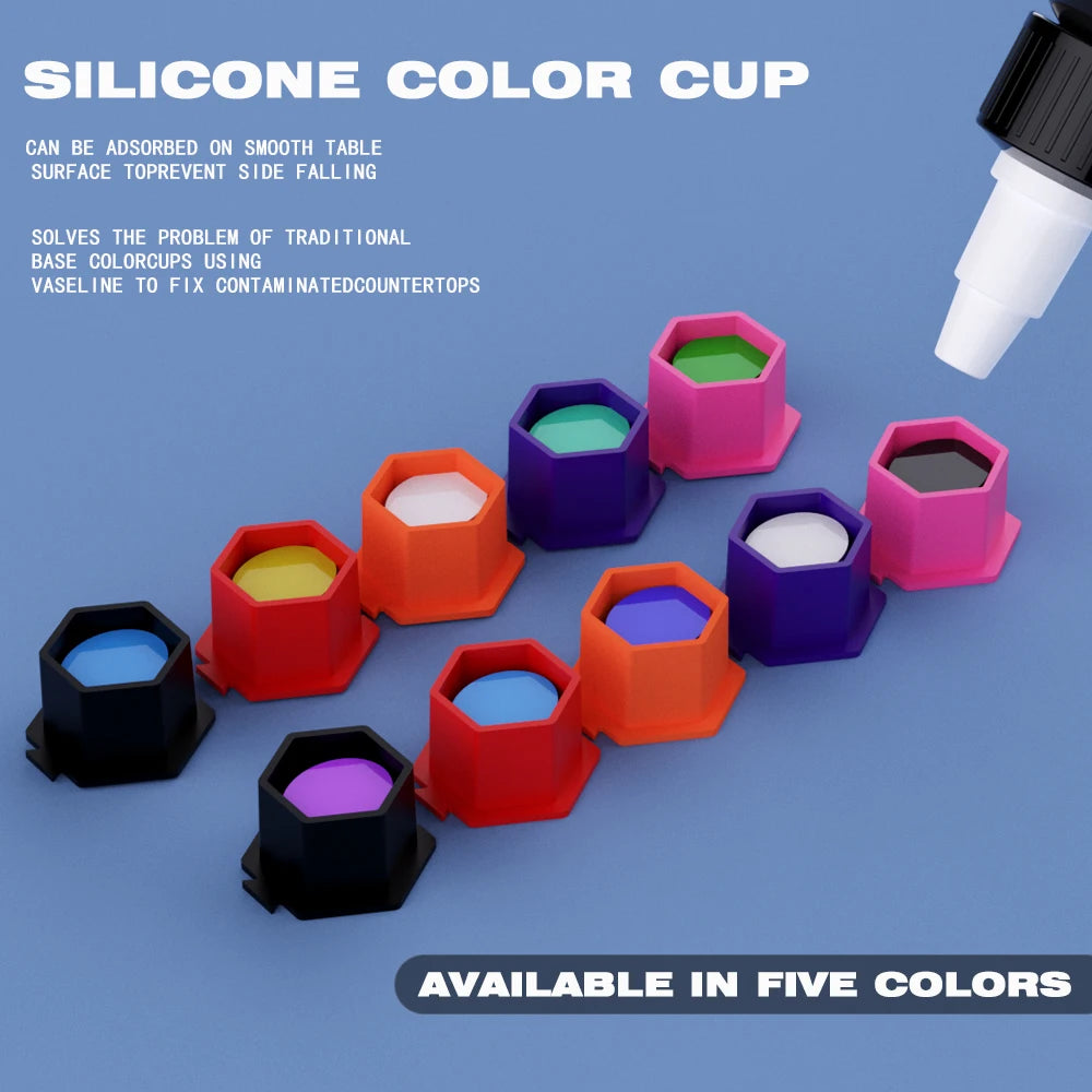 200Pcs Disposable Tattoo Silicone Ink Cup Permanent Makeup Pigment Holder Container Cap Tattoo Ink Accessories for Tattoo Artist Qme