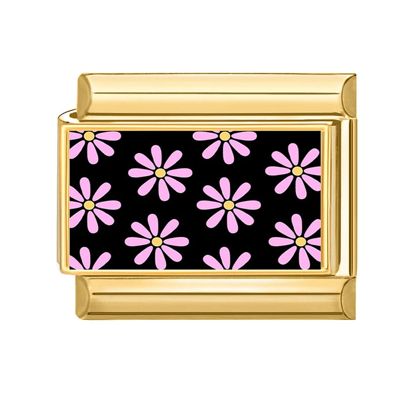 Drop Shipping Y2K Love Heart Eyes Lips Cats Flowers Golden Italian