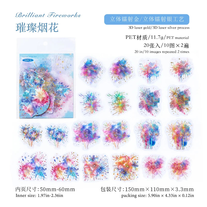 Holographic Waterproof Silver Floral Stickers 20 Sheets for Scrapbooking Journal DIY Decoration Collage Diary Supplies Qme 3