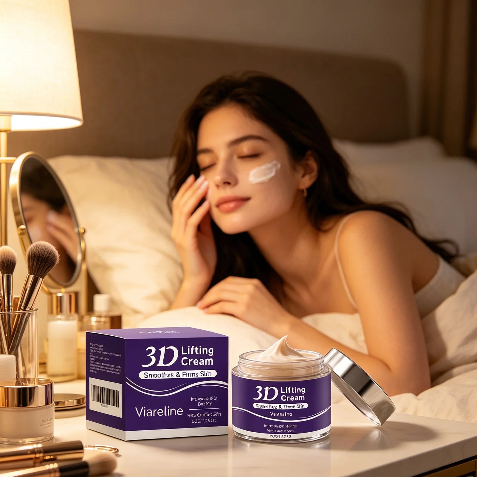 Viareline 3D Lifting Cream Improve Sagging Firms Skin Radiance Boost Deep Hydration Skin Care Product Hyaluronic Acid Face Cream Qme