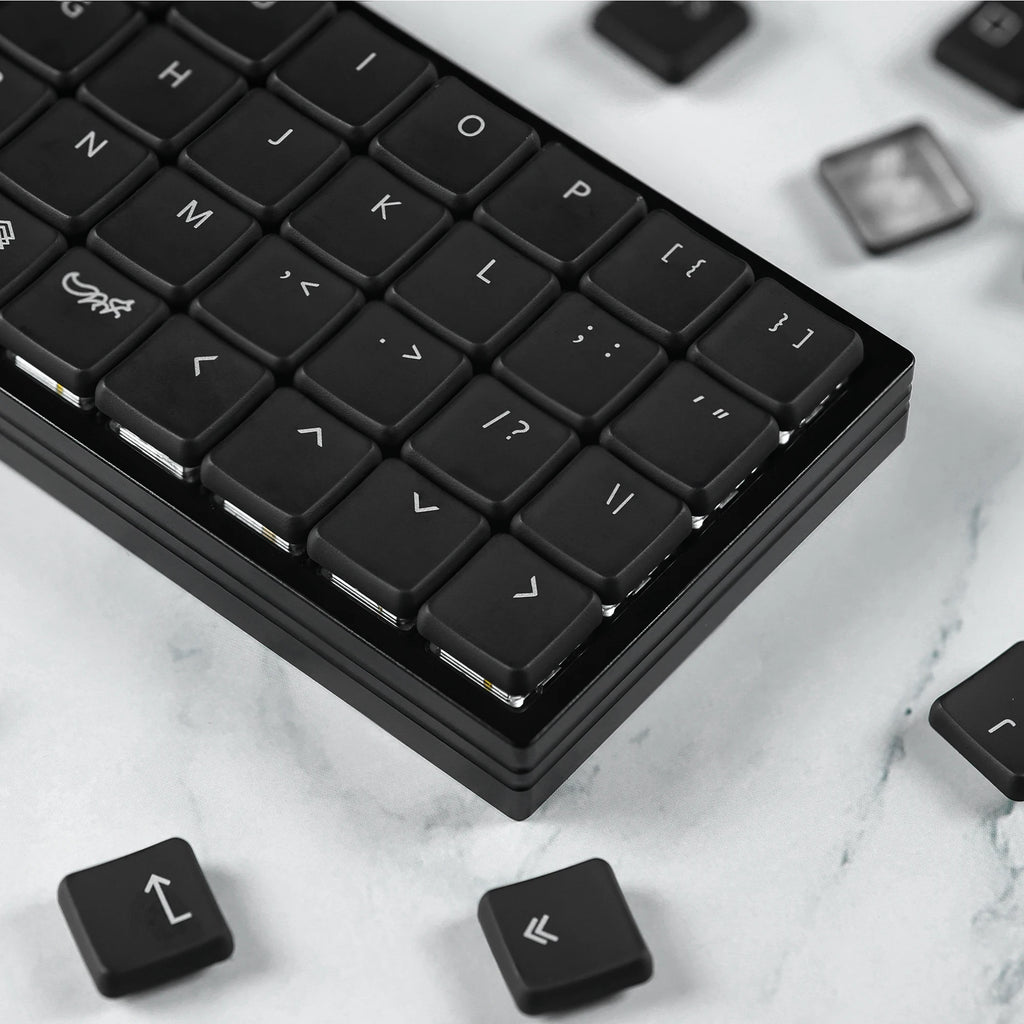 CFX Black Transparent Low Profile PBT Choc Keycaps RGB for Kailh 1350 Low Profile Switch Mechanical Keyboard Ultra Thin Keycaps Qme