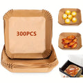 50/100Pcs Air Fryer Disposable Paper Parchment Wood Pulp Steamer Cheesecake Air Fryer Accessories Baking Paper For Air Fryer Qme 300PCS