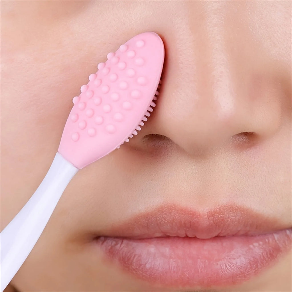 1PC Beauty Skin Care Wash Face Silicone Brush Exfoliating Nose Clean Blackhead Removal Brushes Facial Nose Cleaning Brush Tools Qme