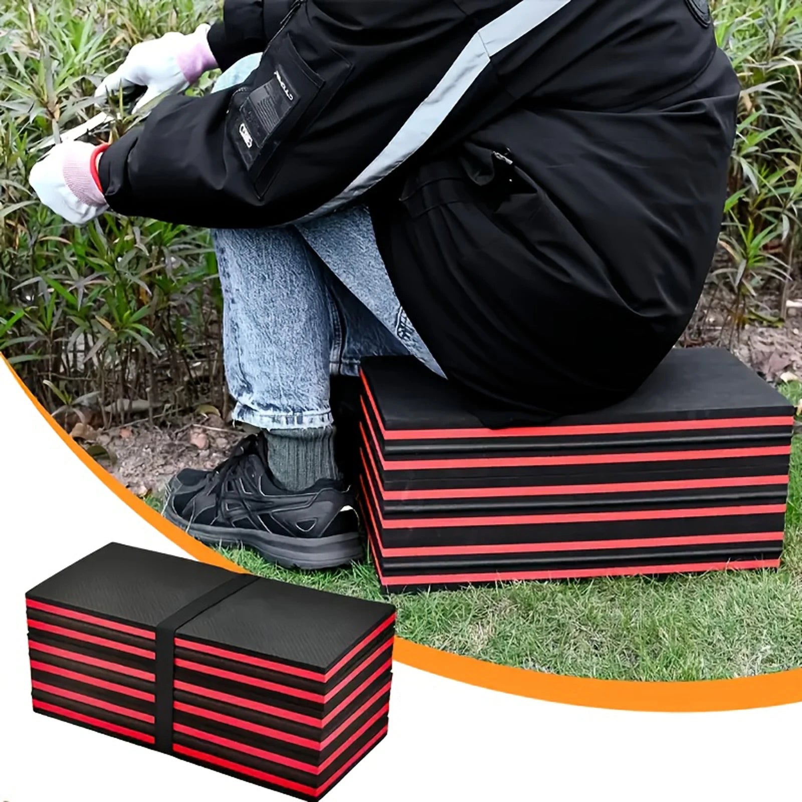EVA Foldable Car Repair Mat Lightweight Waterproof Portable Mechanics Work Pad for Auto Maintenance Camping Hiking Gardening Qme Black One Size