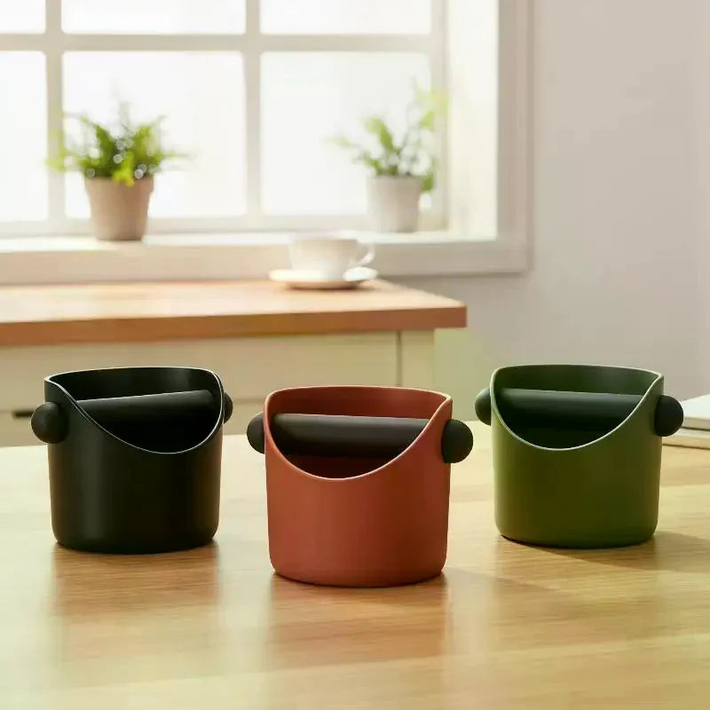 Coffee Knock Box Anti Slip Shock-Absorbent Grind Dump Espresso Grounds Waste Bin Cafe For Barista Accessories Tools Qme