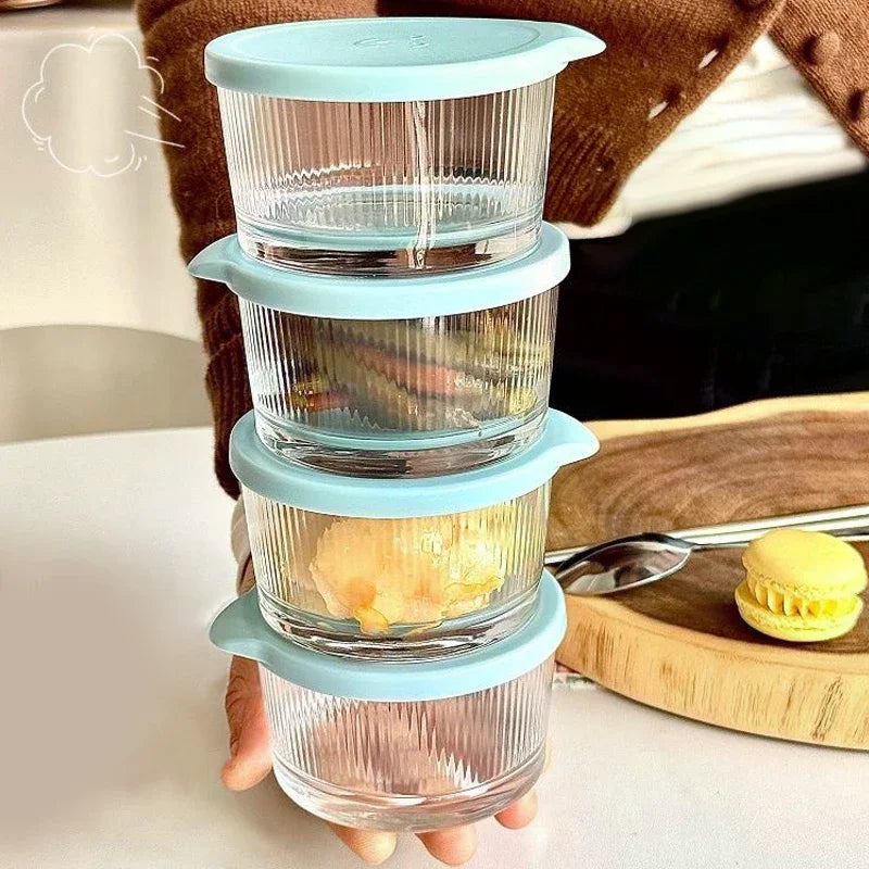 1/3PCS 200ML Glass Storage Jars Transparent Thicken Glass Storage Containers Multifunction Fresh-keeping Mini Clear Jars Kitchen Qme