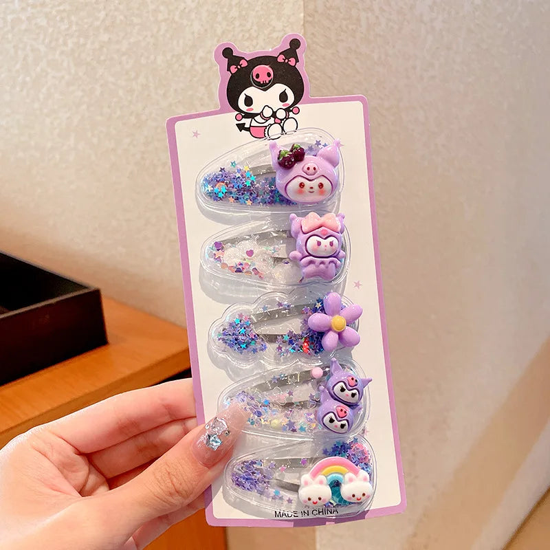 Hello Kitty Kuromi Hair Clip Student-style BB Clips Bangs Sides Qme zaixia-7